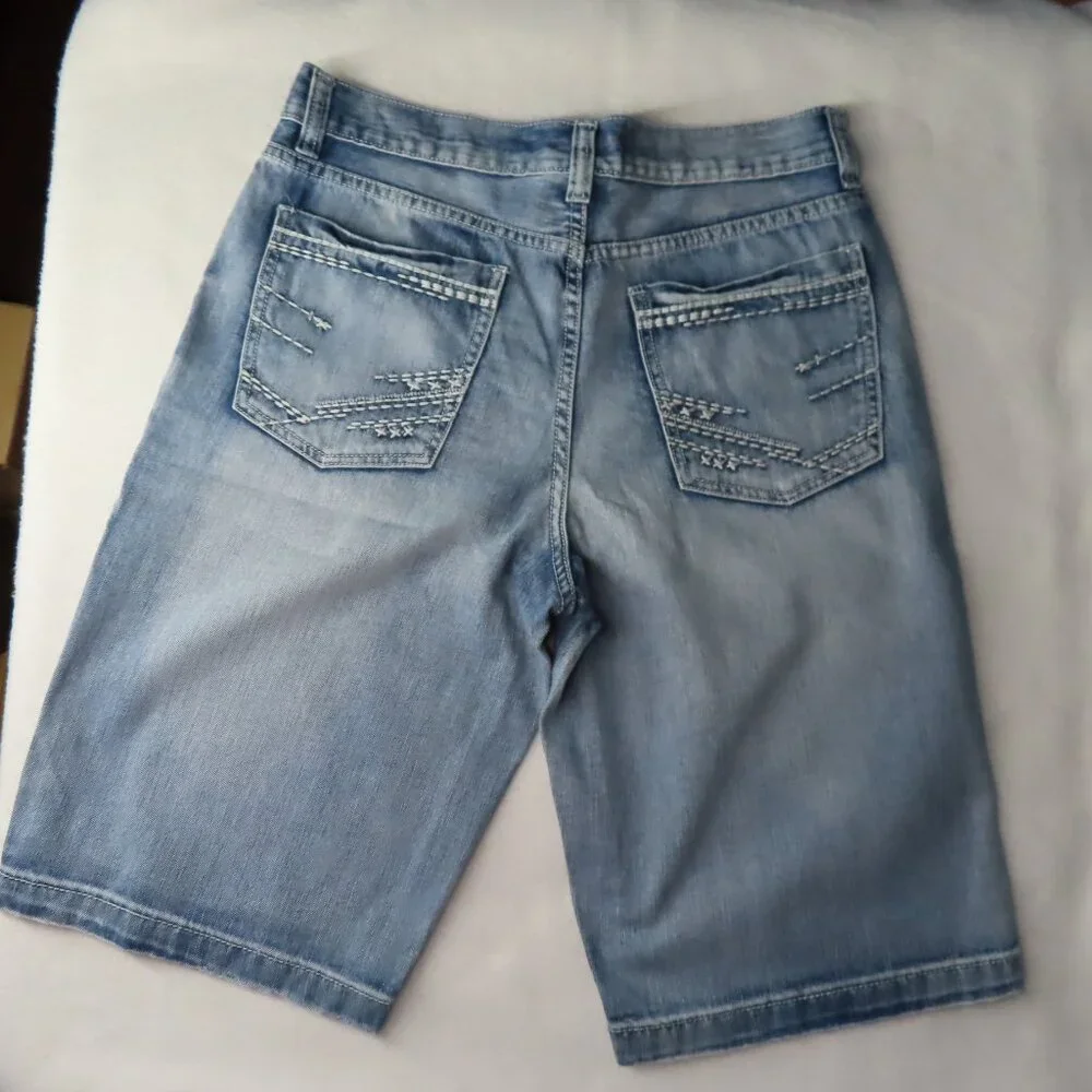 Helix Mens Jean Shorts Size 32 Denim Jorts Blue Faded Instinct is a Virtue